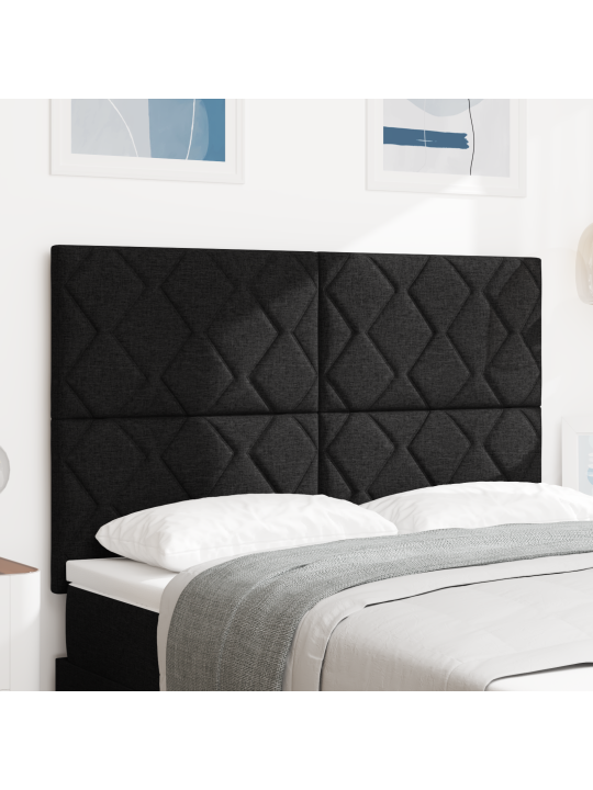 Čelo postele design diamantových bloků černé 140 cm čalouněné