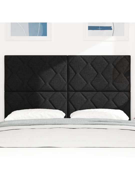 Čelo postele design diamantových bloků černé 140 cm čalouněné