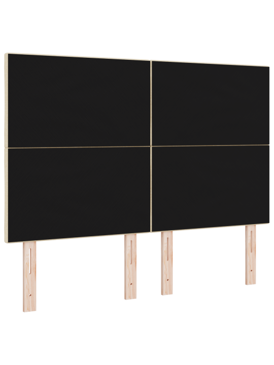 Čelo postele s geometrickým vzorem krémové 140 cm tkanina