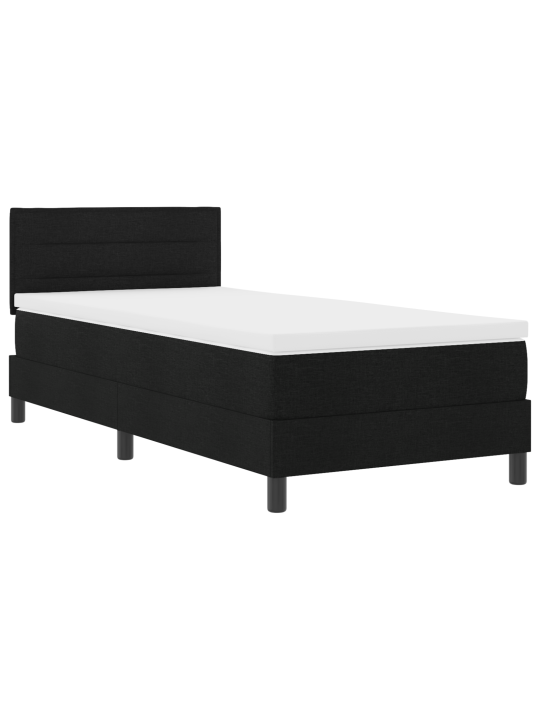 Box spring postel s matrací černá 80x200 cm látka