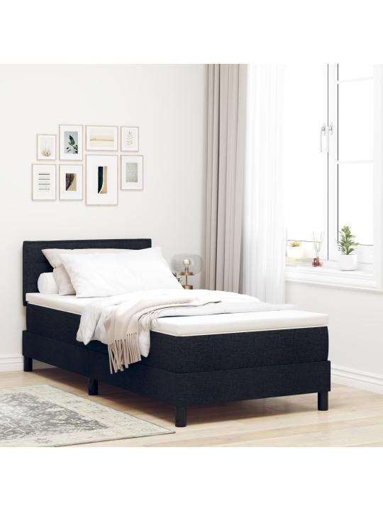 Box spring postel s matrací černá 80x200 cm látka