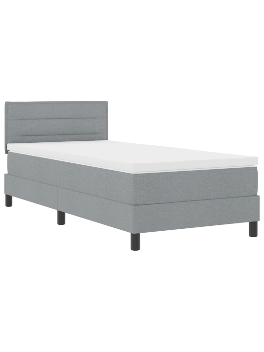 Box spring postel s matrací světle šedá 90x190 cm textil
