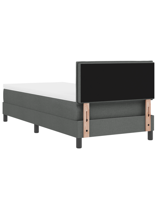 Tmavě šedá postel s box springem a matrací 90x190 cm