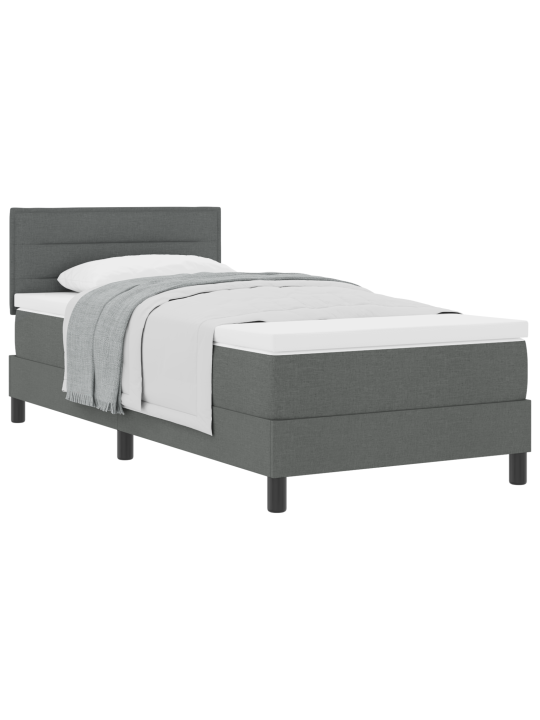 Box spring postel s matracemi tmavě šedá 90x200 cm textil