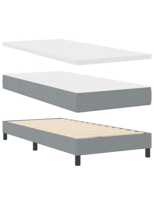 Box spring bed s matrací světle šedá 100x200 cm tkanina
