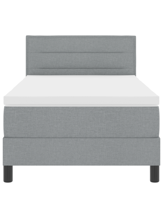 Box spring bed s matrací světle šedá 100x200 cm tkanina