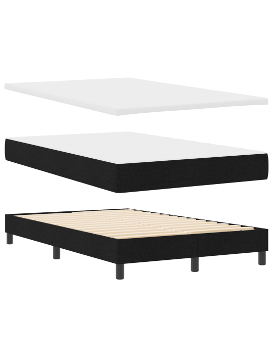 Box spring bed s matrací černá 120x200 cm tkanina