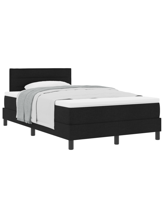 Box spring bed s matrací černá 120x200 cm tkanina