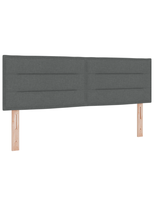 Vysoká postel s matrací tmavě šedá 140x190 cm tkanina