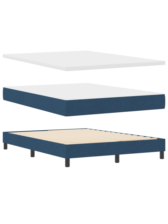 Box spring bed s matrací modrá 140x190 cm tkanina