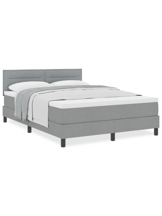 Box spring postel s matrací světle šedá 160x200 cm tkanina