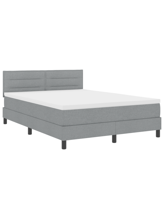 Box spring postel s matrací světle šedá 160x200 cm tkanina