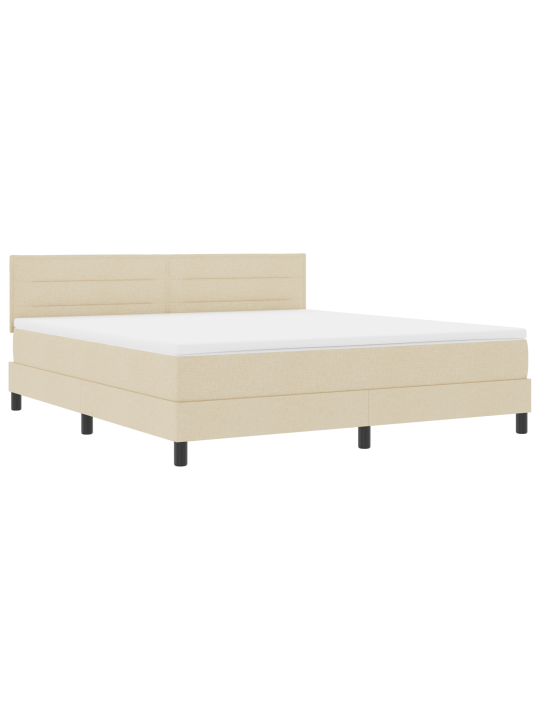 Box spring bed s matrací krémová 180x200 cm tkanina