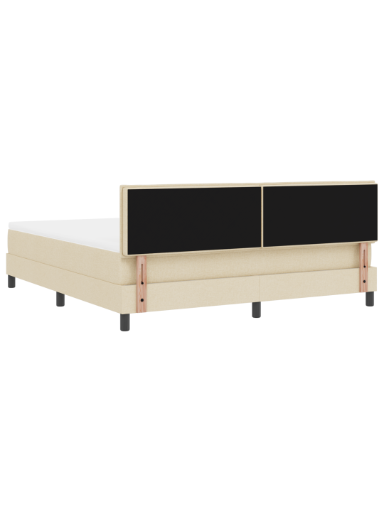 Box spring bed s matrací krémová 180x200 cm tkanina