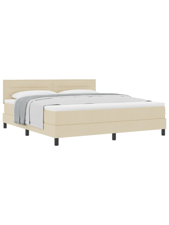 Box spring bed s matrací krémová 180x200 cm tkanina