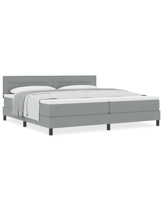 Box spring postel s matrací světle šedá 200x200 cm textil