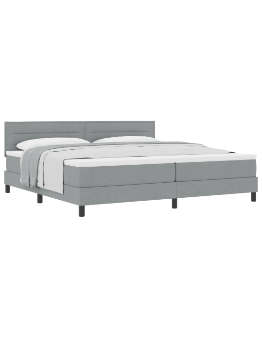 Box spring postel s matrací světle šedá 200x200 cm textil