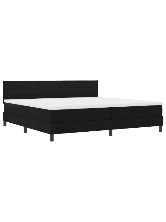 Box spring postel s matrací černá 200x200 cm textil