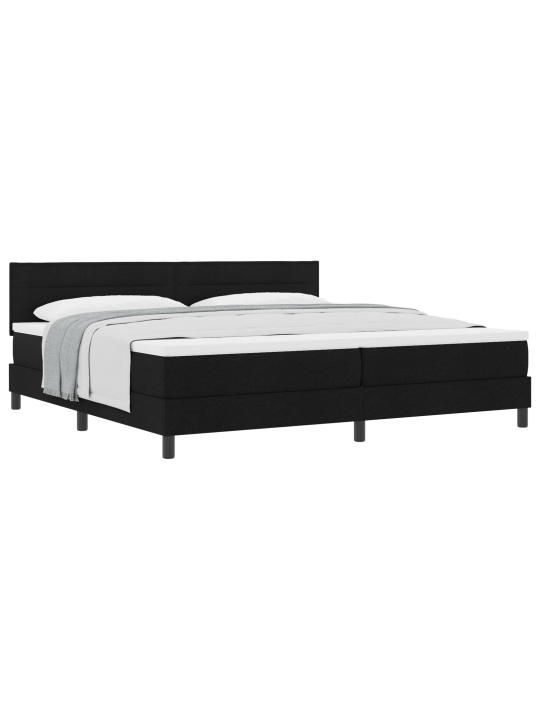 Box spring postel s matrací černá 200x200 cm textil