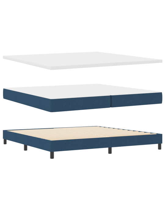 Box spring postel s matrací modrá 200x200 cm tkanina