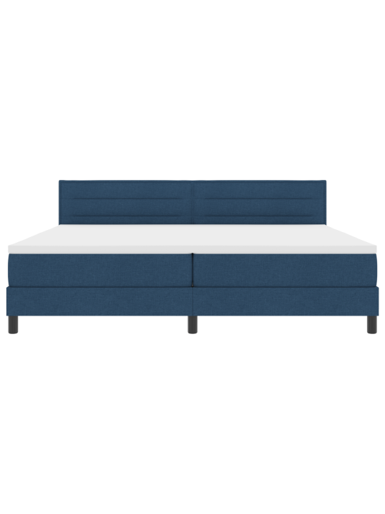 Box spring postel s matrací modrá 200x200 cm tkanina