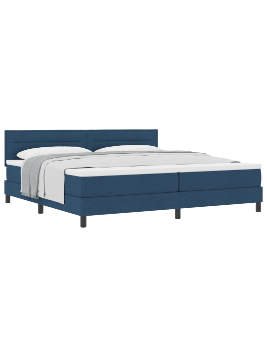 Box spring postel s matrací modrá 200x200 cm tkanina