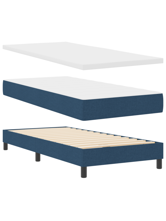 Box spring postel s matrací modrá 80x200 cm textil