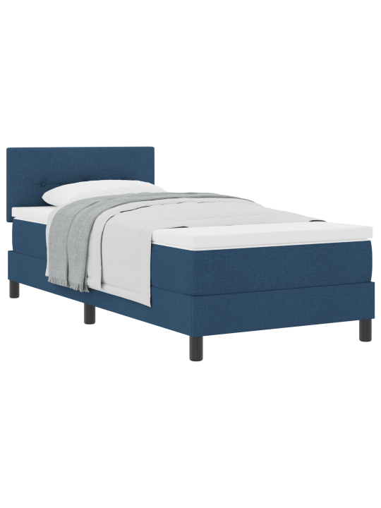 Box spring postel s matrací modrá 80x200 cm textil