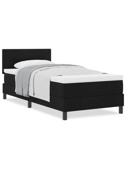 Box spring postel s matrací černá 90x190 cm textil