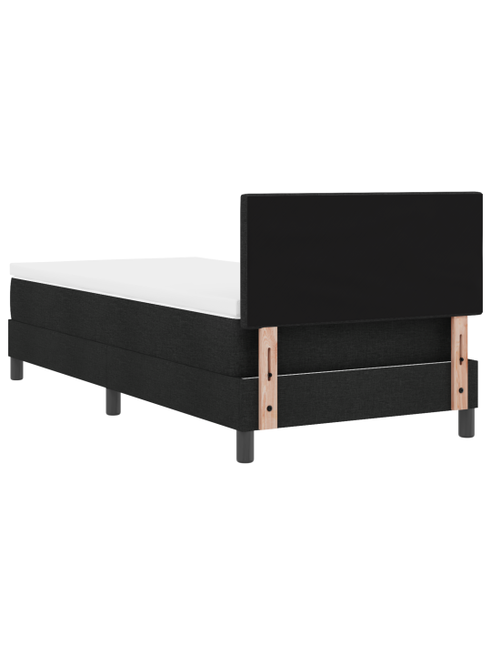 Box spring postel s matrací černá 90x190 cm textil