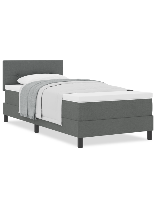 Box spring bed s matrací tmavě šedý 90x200 cm tkanina