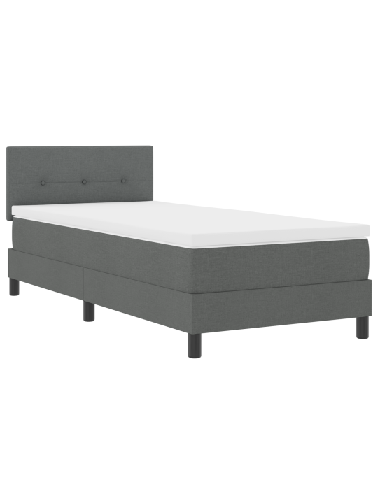 Box spring bed s matrací tmavě šedý 90x200 cm tkanina