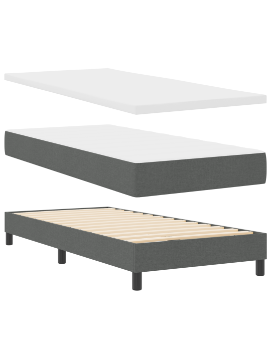 Box spring bed s matrací tmavě šedý 90x200 cm tkanina