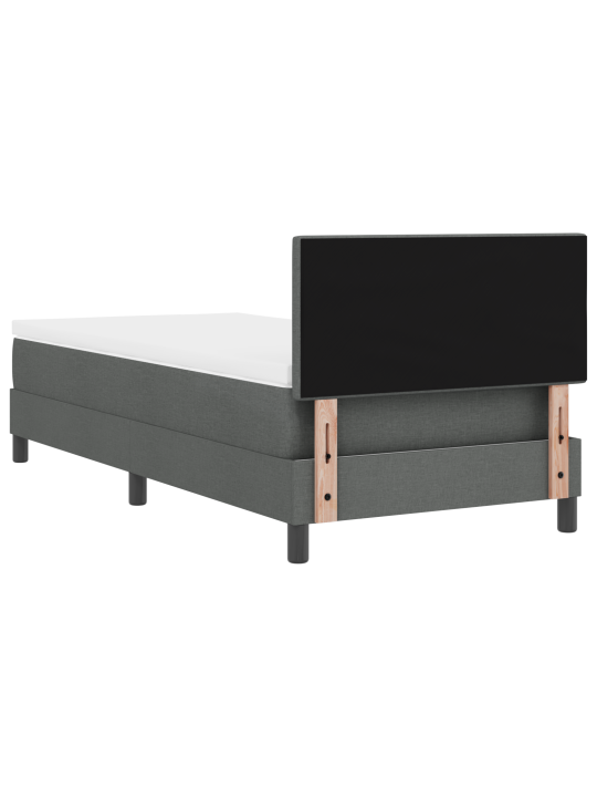 Box spring bed s matrací tmavě šedý 90x200 cm tkanina