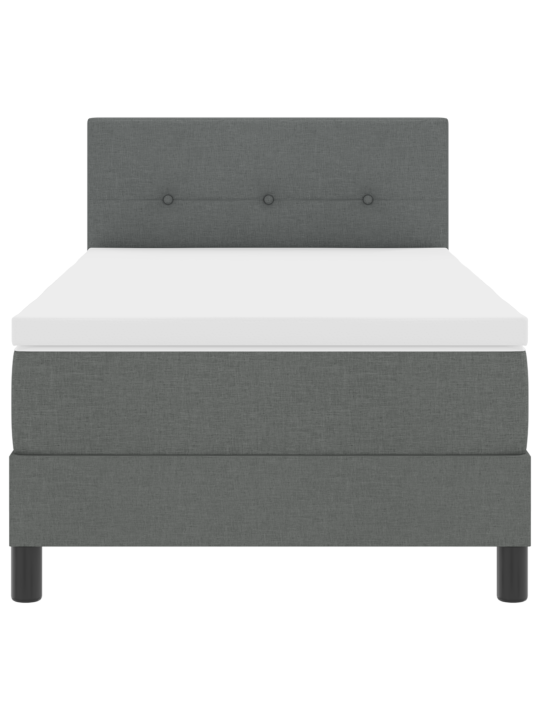 Box spring bed s matrací tmavě šedý 90x200 cm tkanina