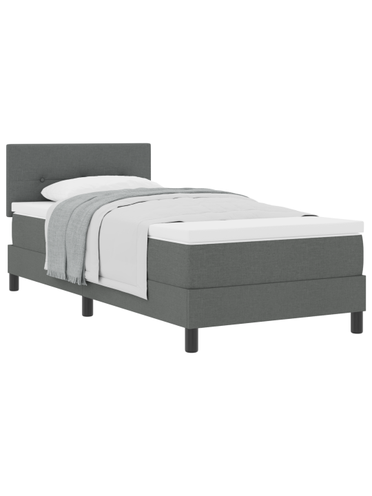 Box spring bed s matrací tmavě šedý 90x200 cm tkanina