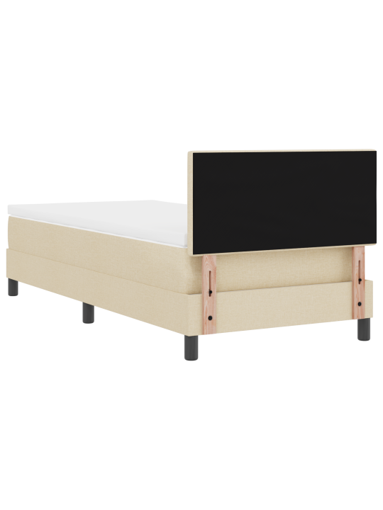 Box spring postel s matrací krémová 90x200 cm textil