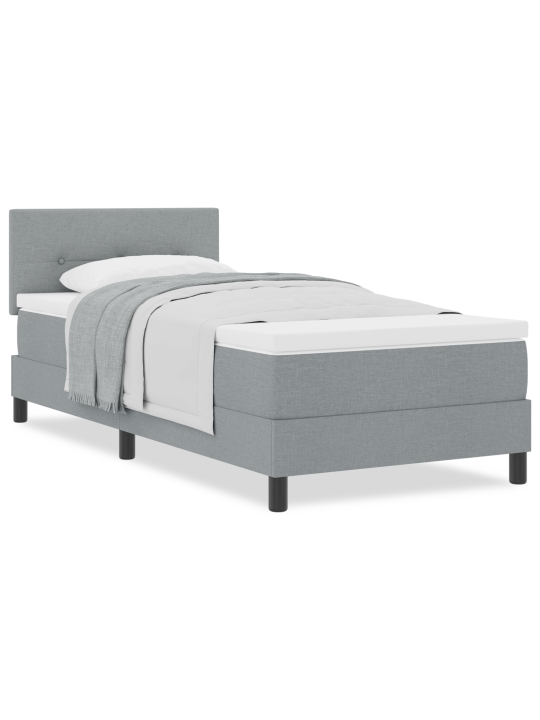 Box spring postel s matrací světle šedá 100x200 cm textilie