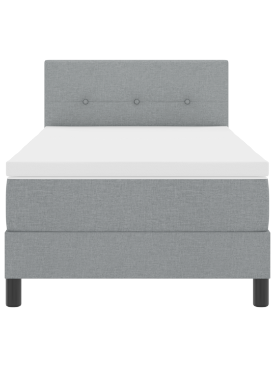 Box spring postel s matrací světle šedá 100x200 cm textilie