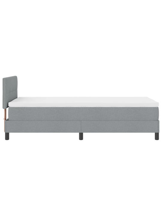 Box spring postel s matrací světle šedá 100x200 cm textilie