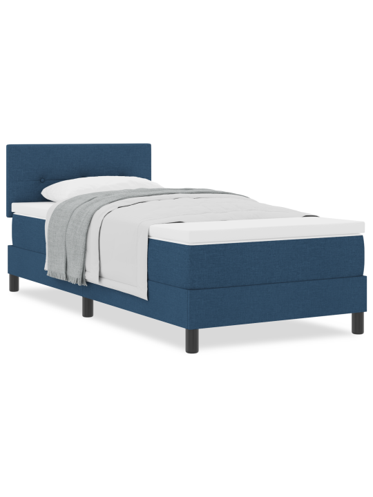 Box spring postel s matrací modrá 100x200 cm tkanina