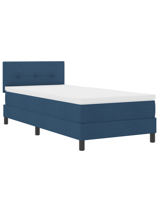 Box spring postel s matrací modrá 100x200 cm tkanina