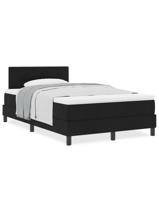 Box spring postel s matrací černá 120x200 cm tkanina