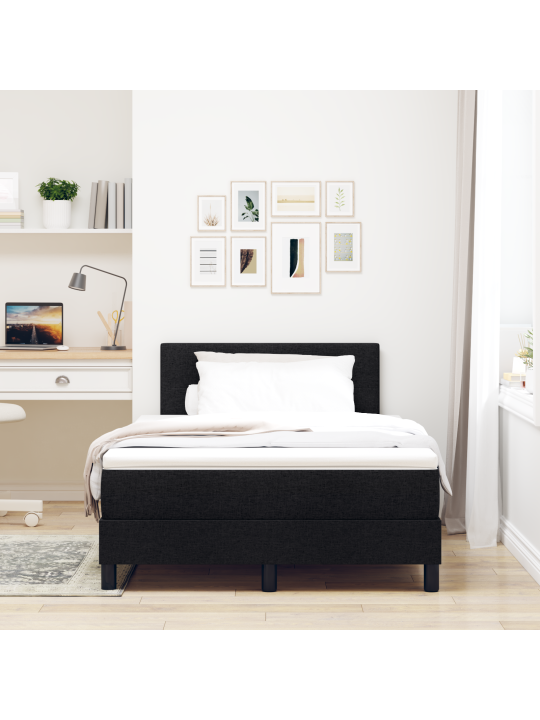 Box spring postel s matrací černá 120x200 cm tkanina