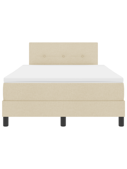 Box spring postel s matrací krémová 120x200 cm tkanina