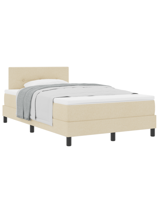 Box spring postel s matrací krémová 120x200 cm tkanina