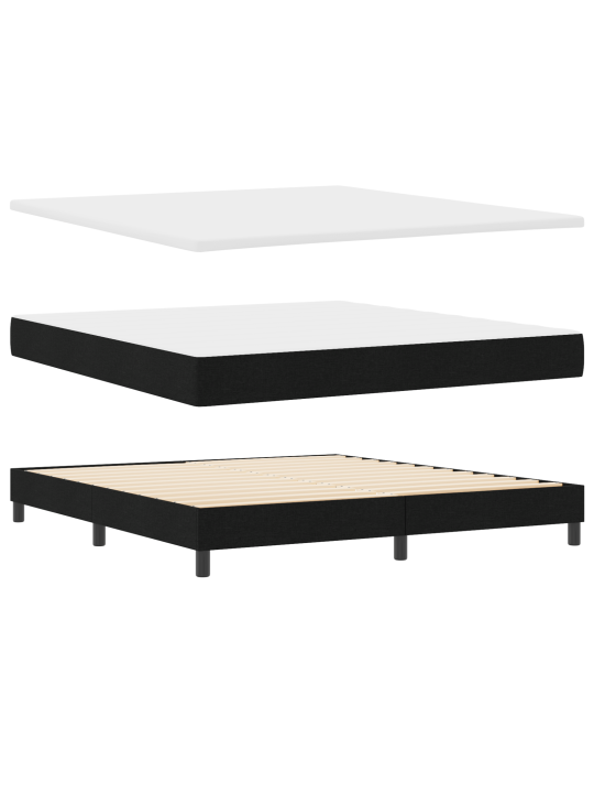 Box spring postel s matrací černá 180x200 cm tkanina