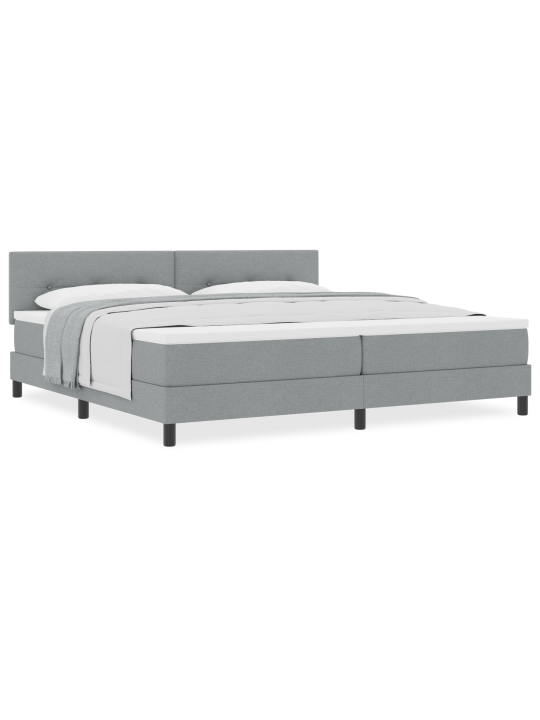 Box spring postel s matrací světle šedá 200x200 cm tkanina