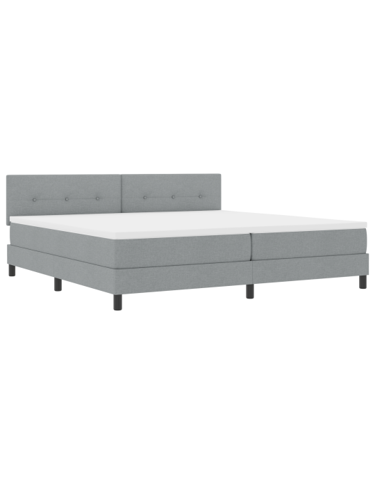 Box spring postel s matrací světle šedá 200x200 cm tkanina