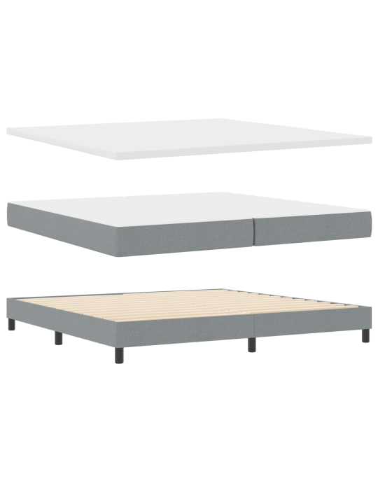 Box spring postel s matrací světle šedá 200x200 cm tkanina